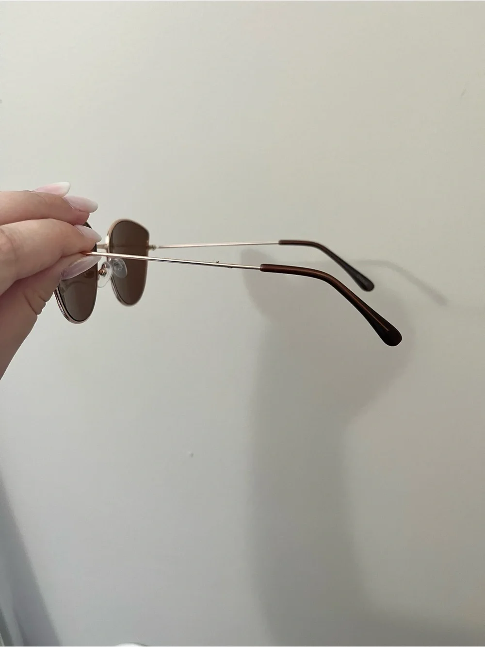 Classic Cat-Eye Metal Frame Sunglasses - Gold with Brown Lenses